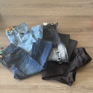 Levi's SHEIN Blue and Black Denim Jeans bundle 5 pair Size 2 2T